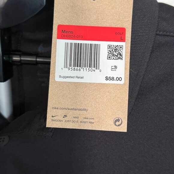 NWT | Nike Golf | Men’s Polo Shirt RUN Dri-FIT Black | Size L - Picture 3 of 3